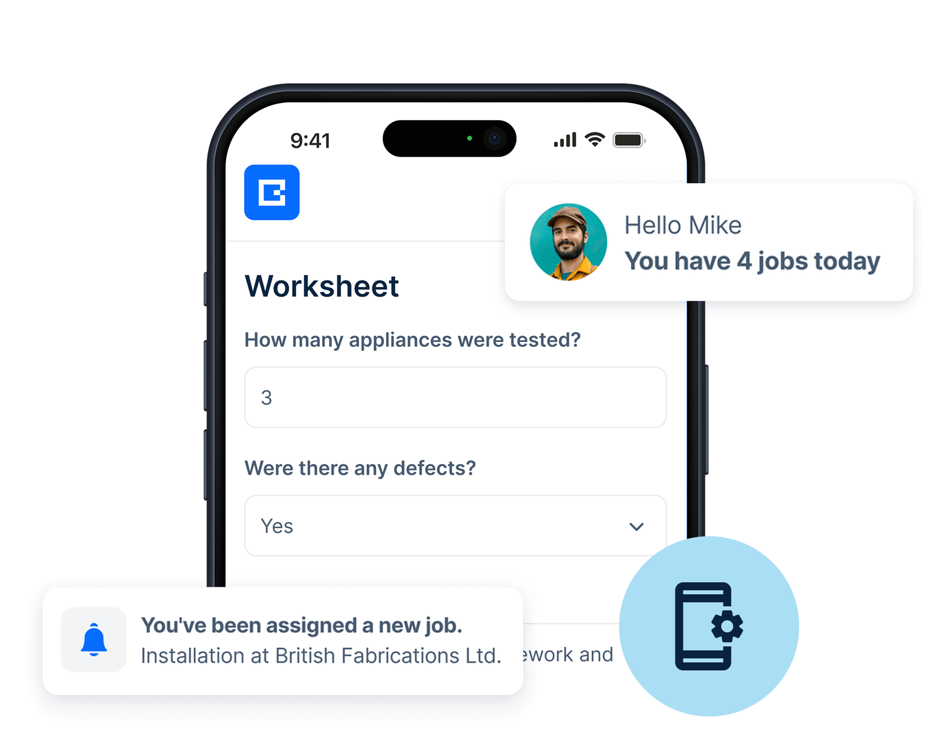 tablet and mobile app showing how to receive all their jobs digitally
