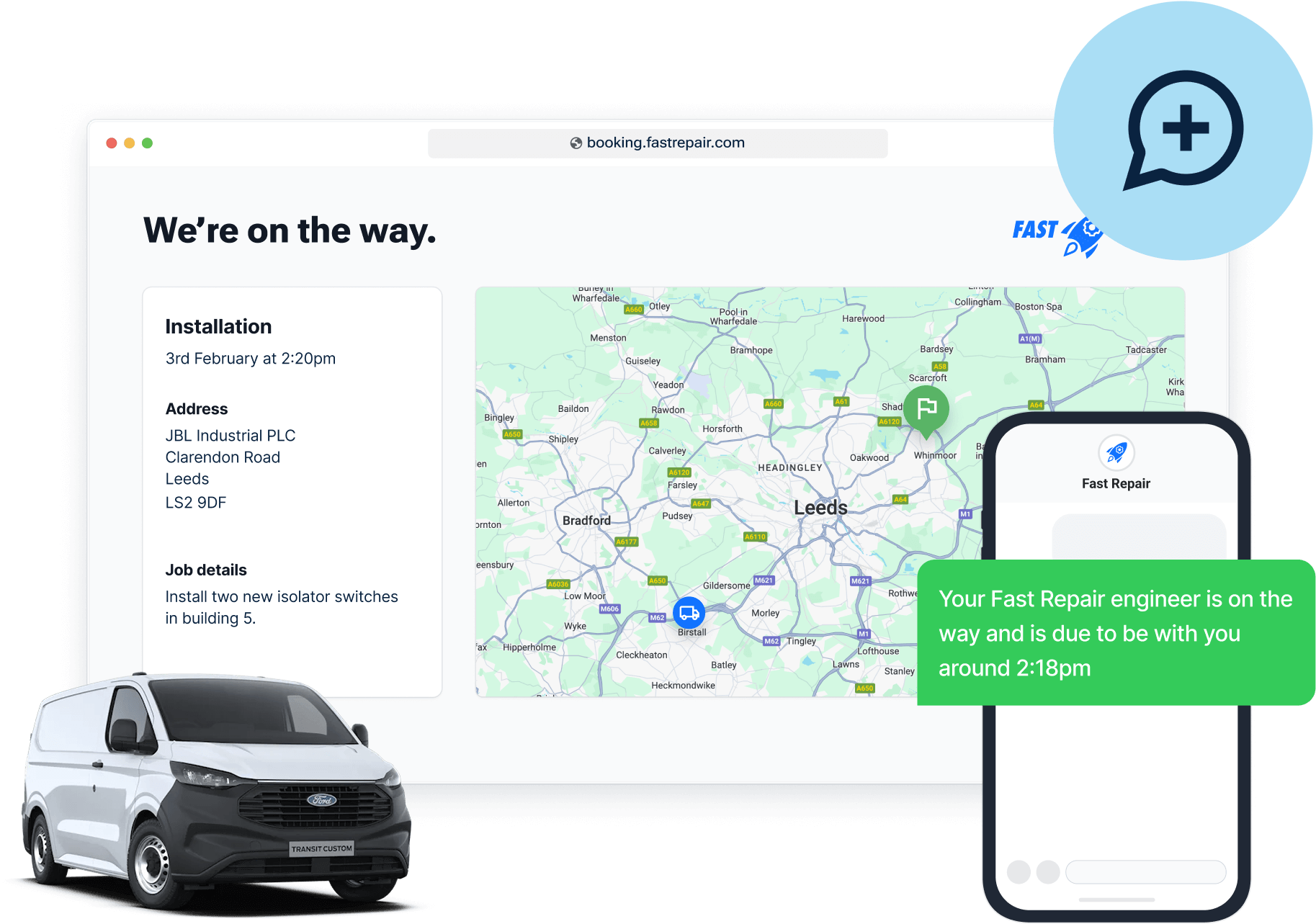 Tablet or mobile with an eta alert