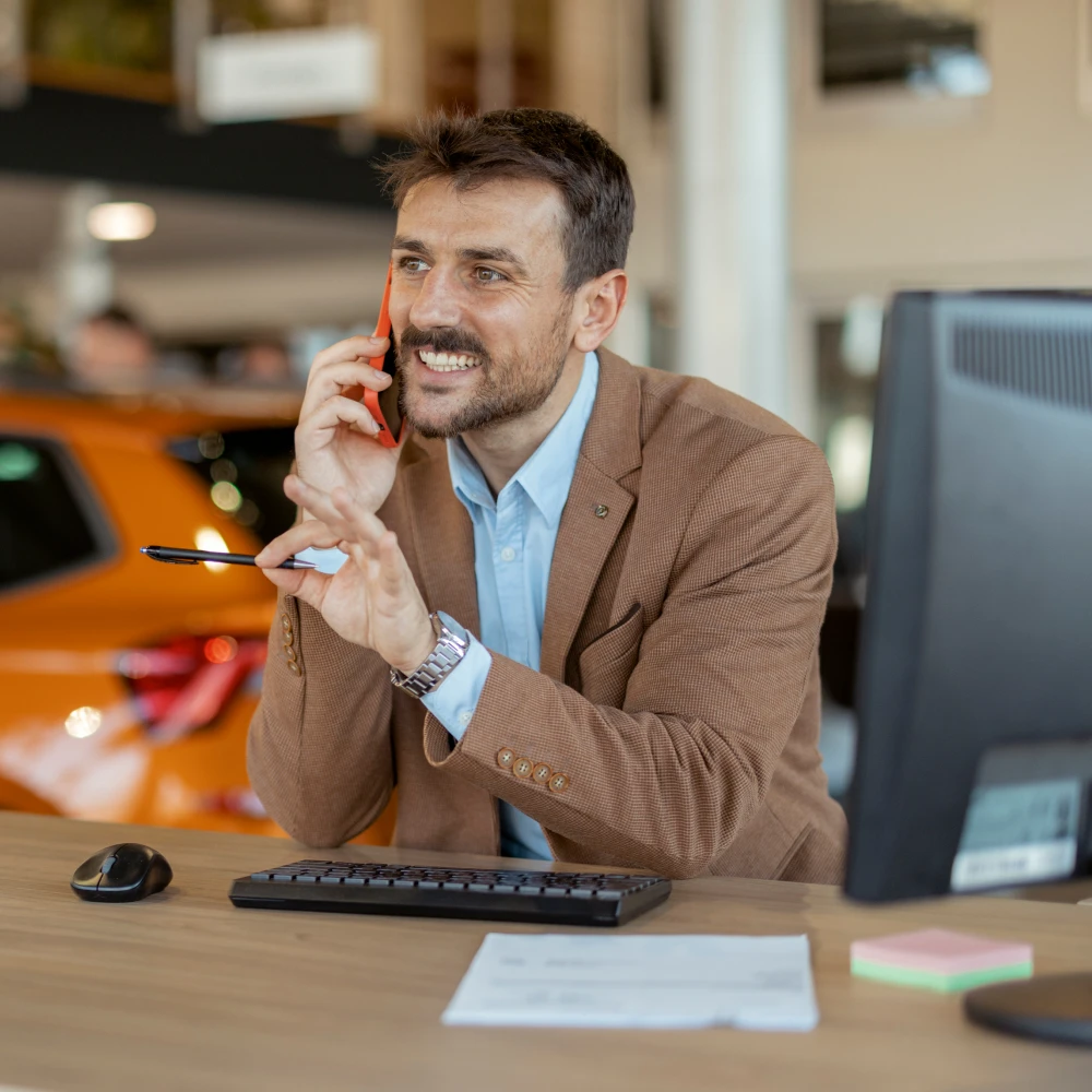 A man talking on the phone