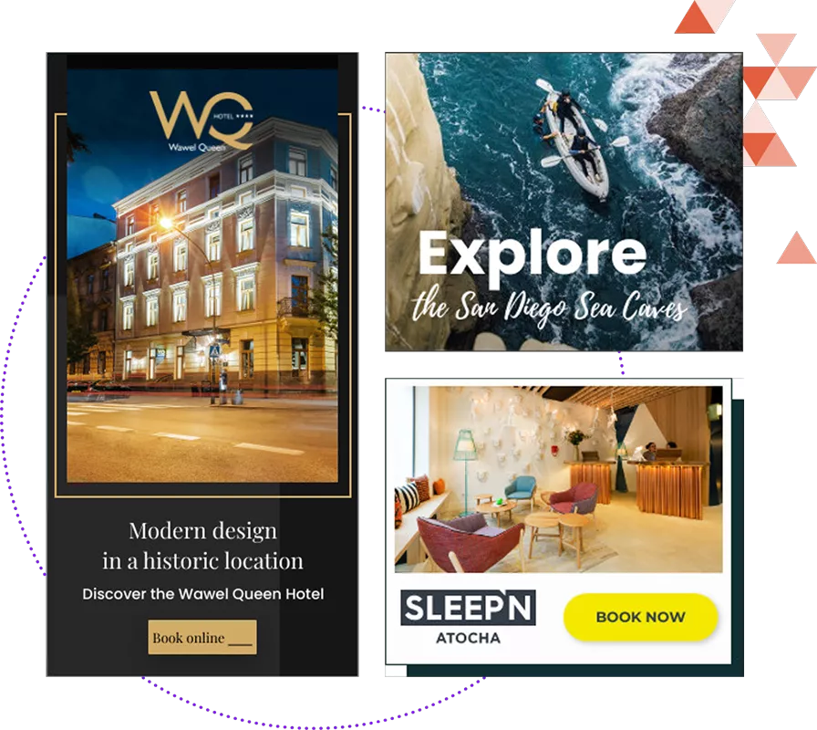 Three sample client display ads