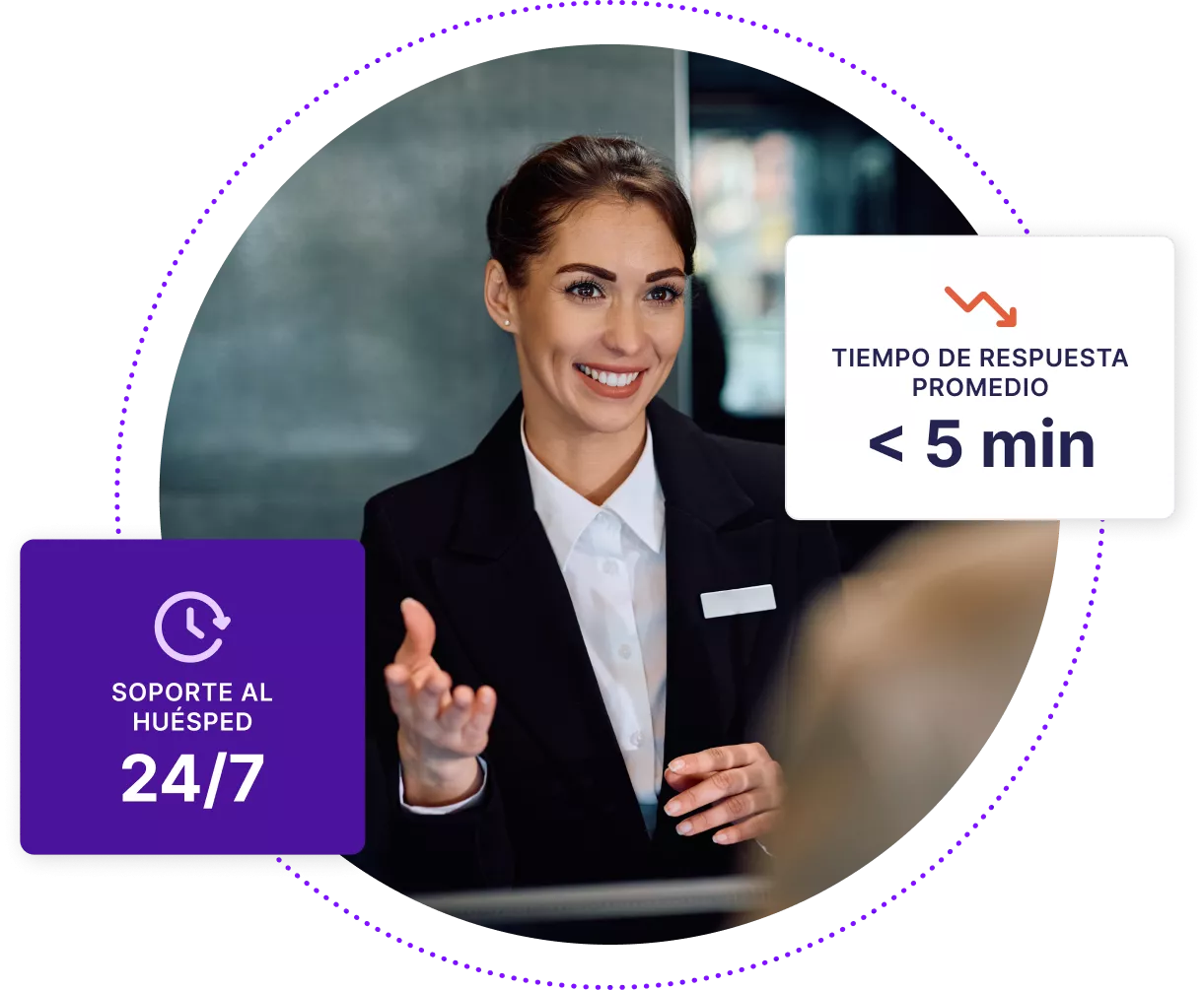 Un conserje del hotel que ayuda a un cliente