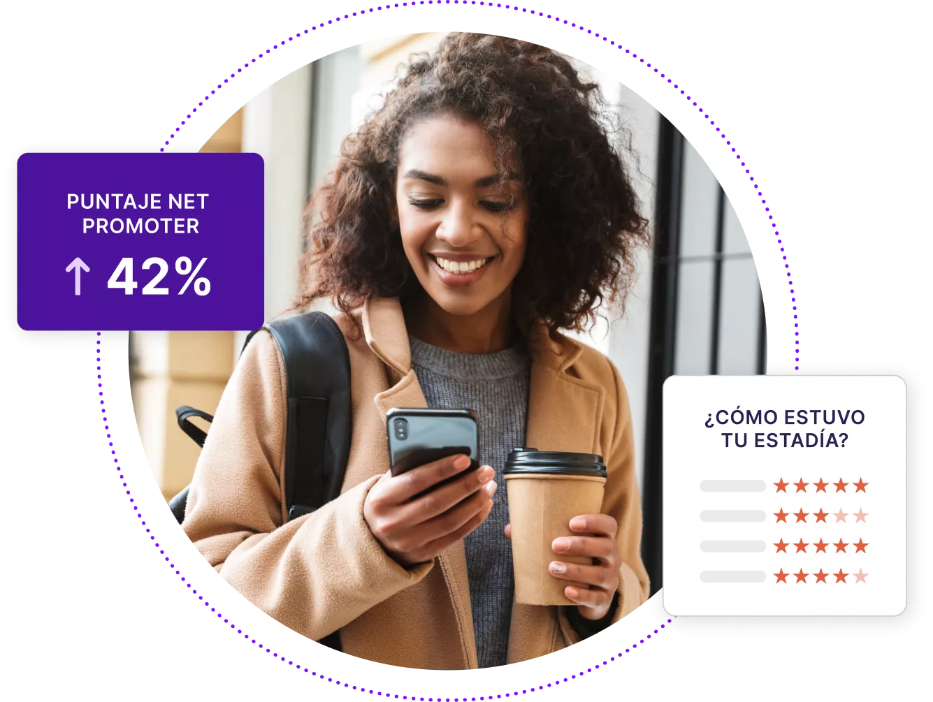 Mujer mirando el celular.