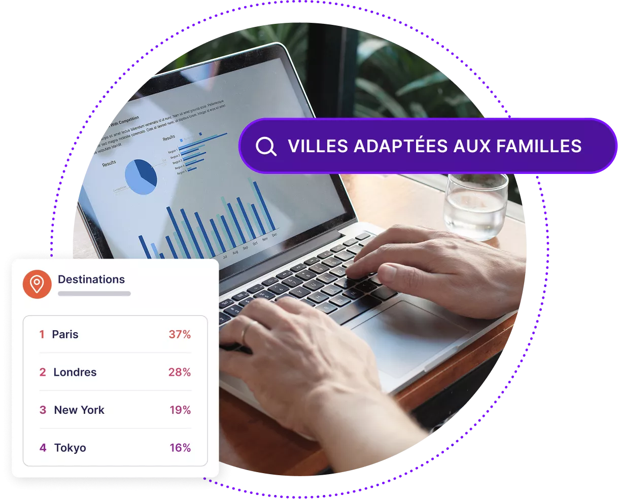 Ordinateur portable affichant des données d'analyse