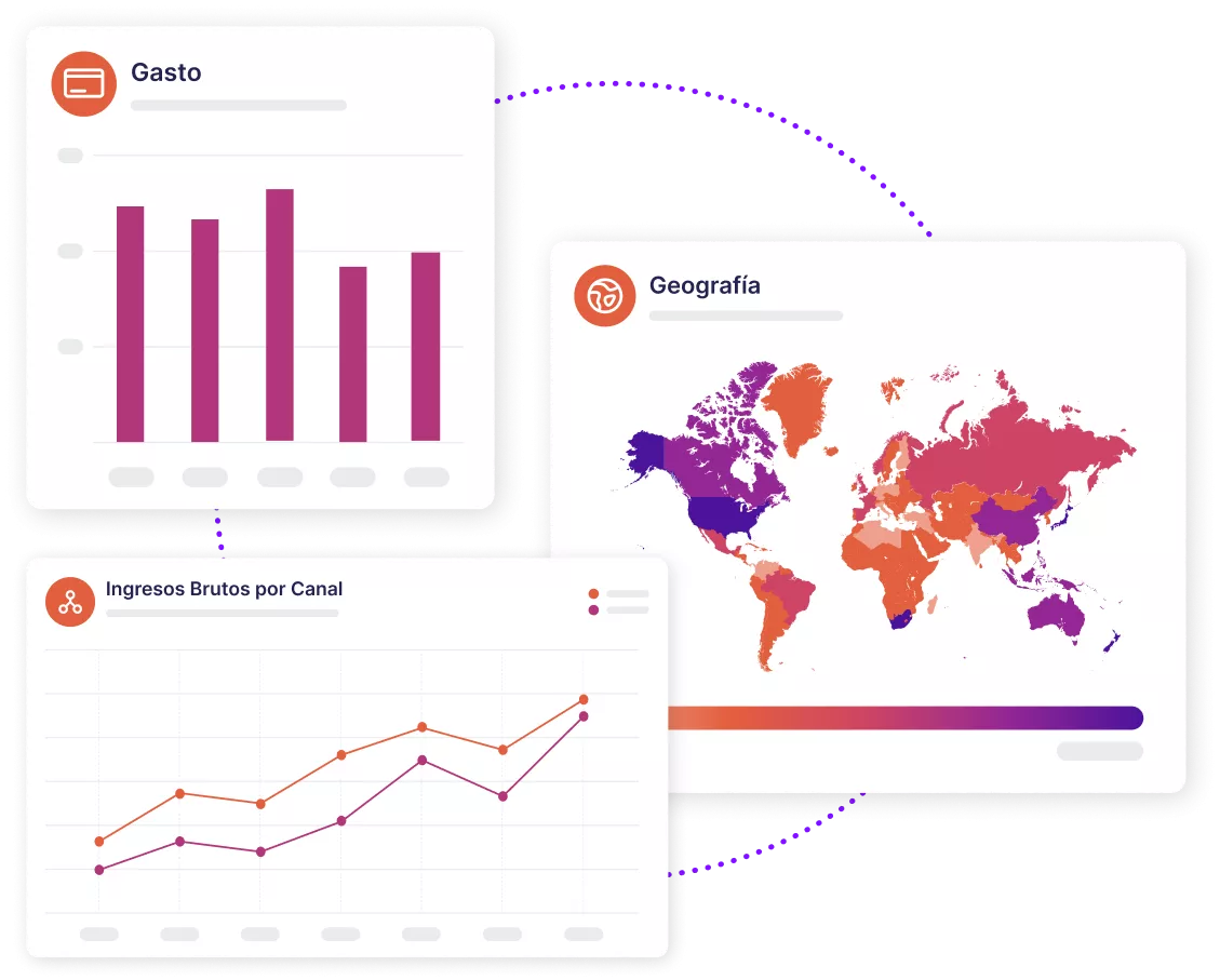 Maqueta de varios paneles que muestran datos publicitarios