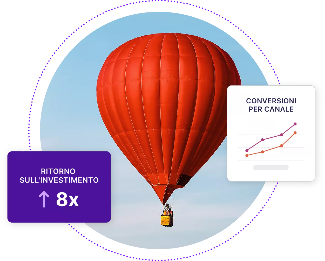 Mongolfiera arancione nel cielo