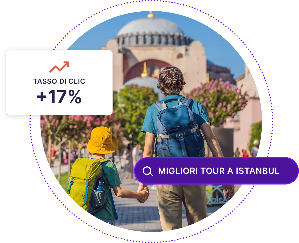 Padre e figlio a Hagia Sofia a Istanbul, Turchia