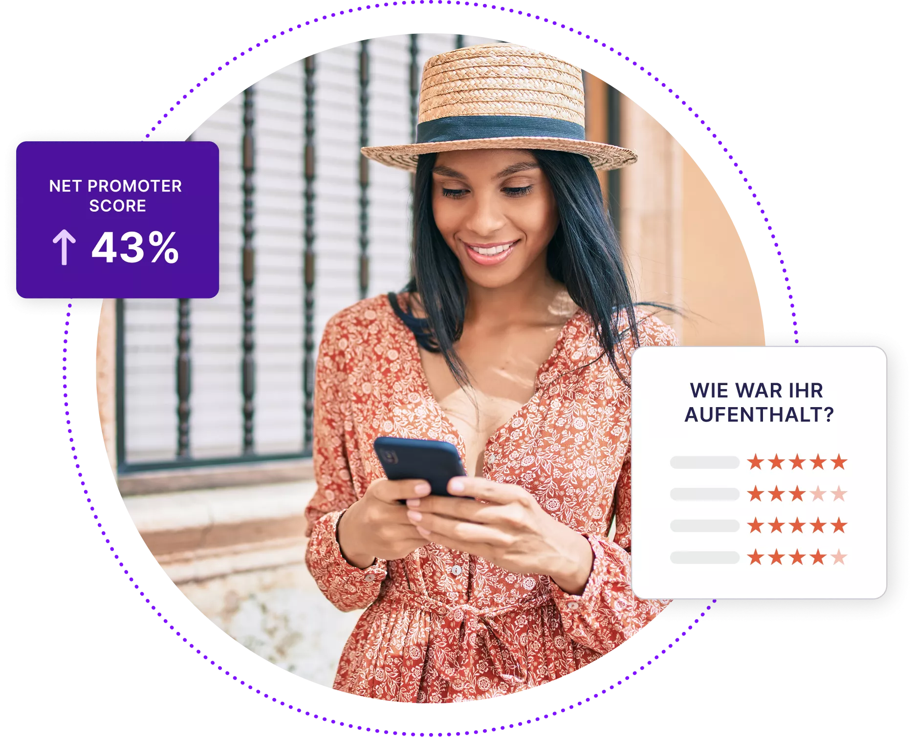 Lächelnde Frau schaut auf ihr Handy