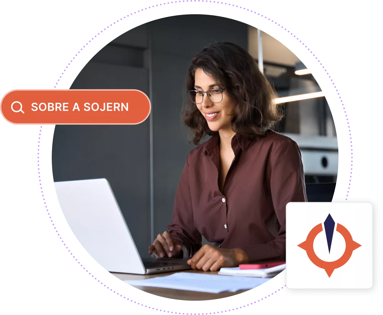 Mulher de negócios digitando em um laptop