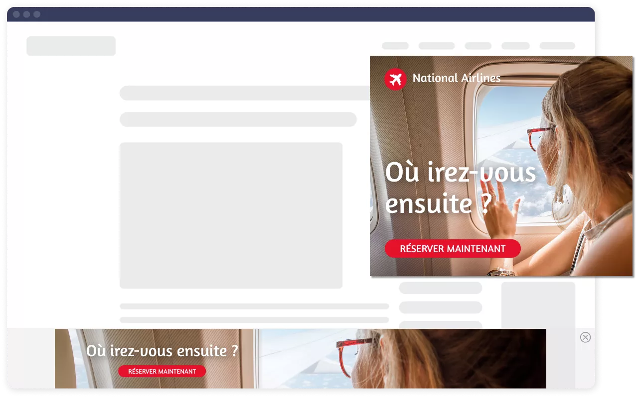 Maquettes web et mobiles de publicités display