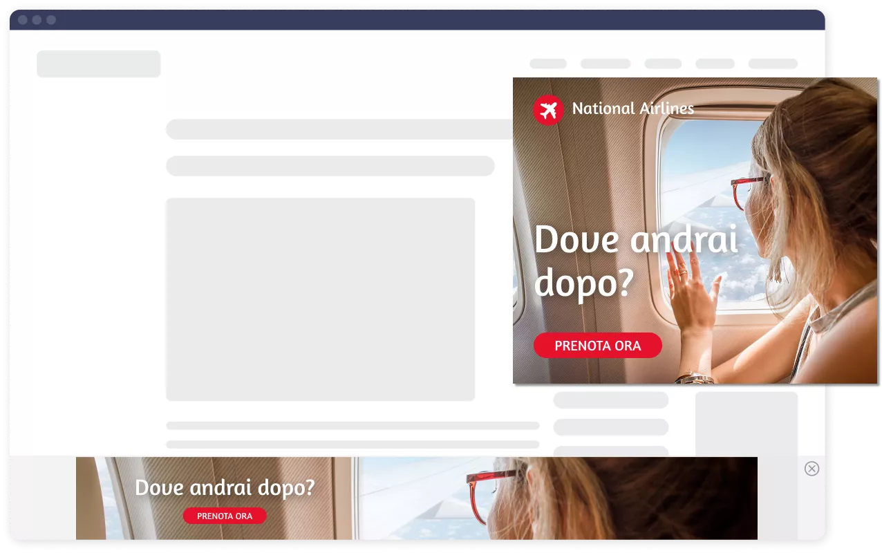 Prototipi di annunci display per web e dispositivi mobili