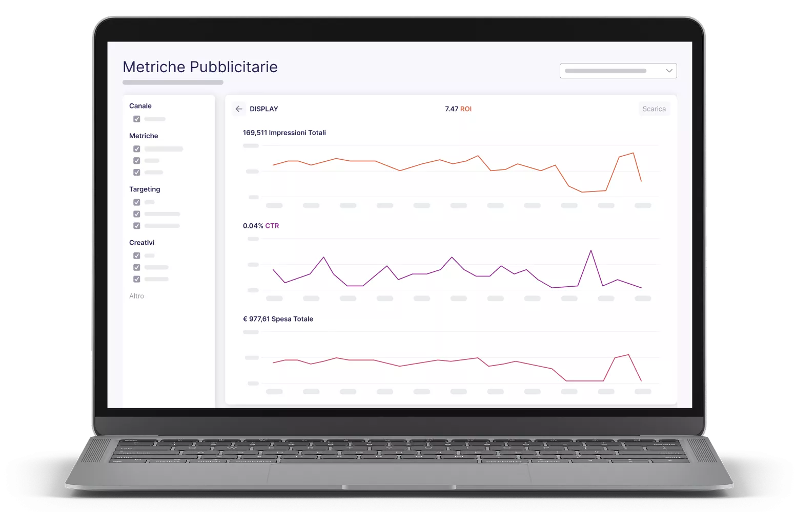 Laptop con la piattaforma Sojern