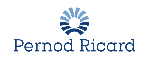Pernod Ricard company logo with a stylized circular design above the text.