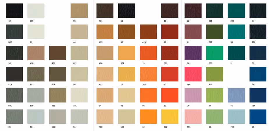 List of vinyls available for product