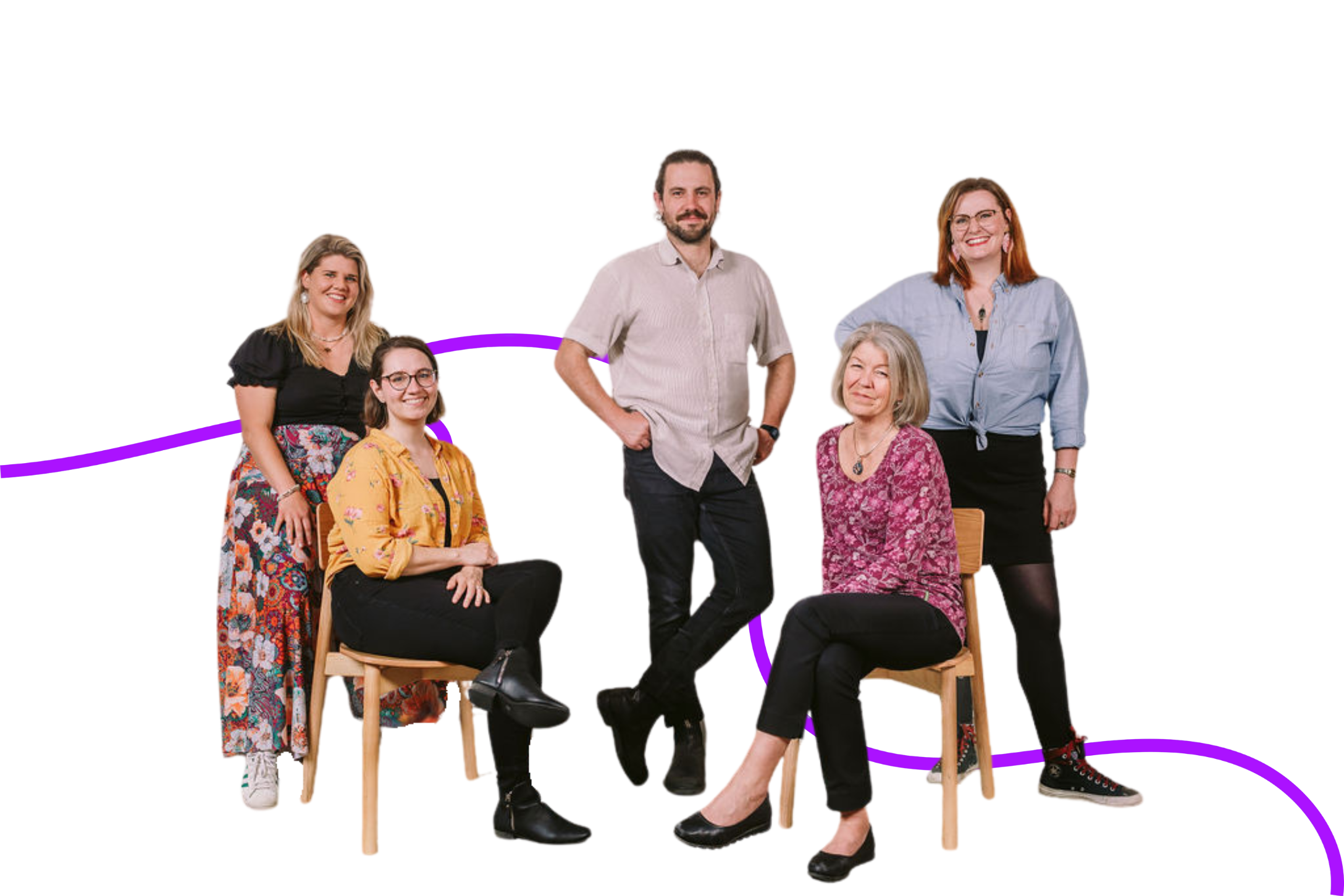 Group picture of 10 members of SASS staff, some seated and some standing, relaxed and smiling.  