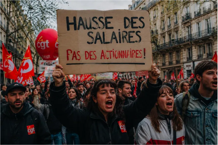  CGT trade union strike in Paris — stimulus photo for the IB French Social Organisation theme