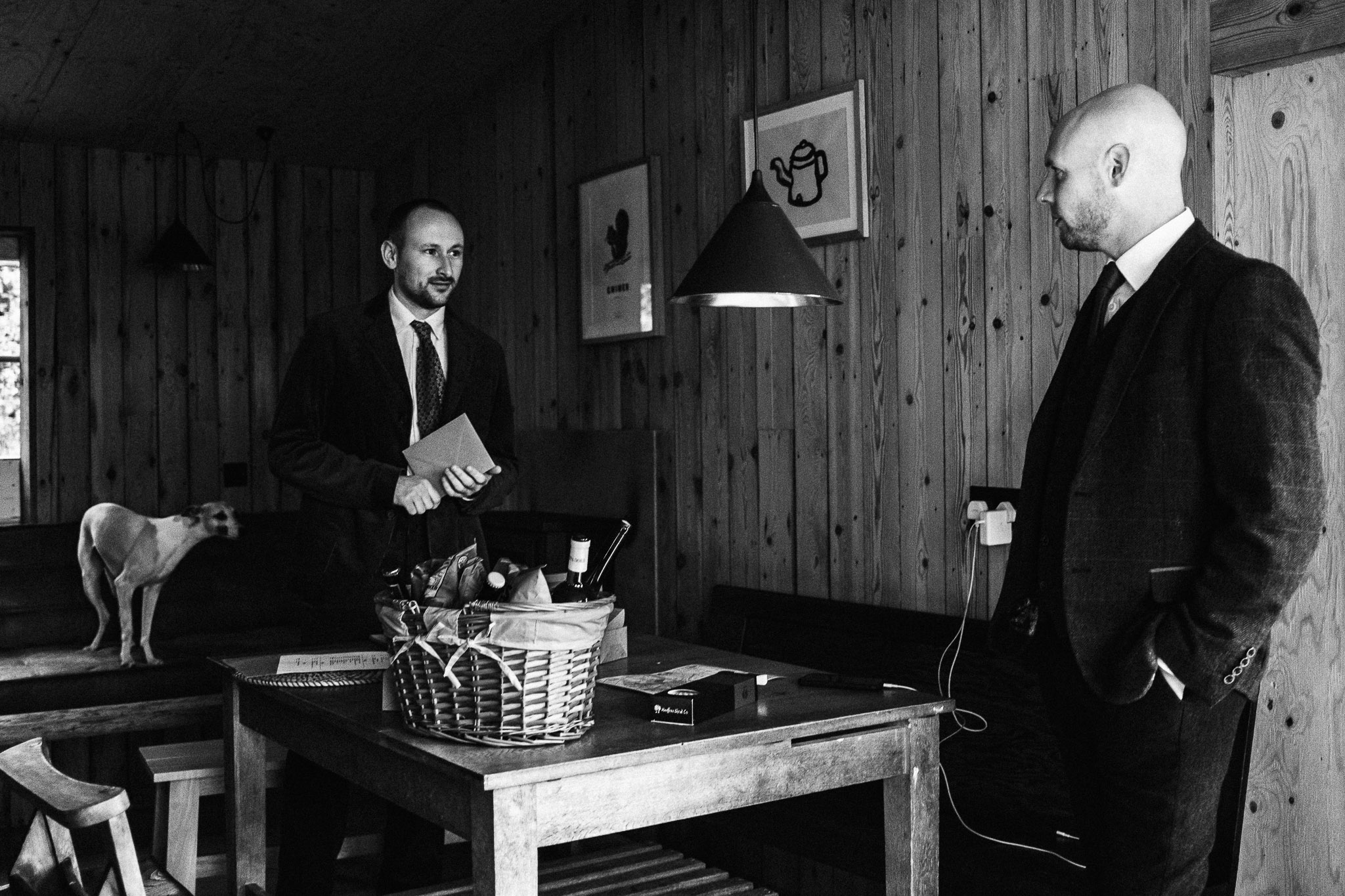 Intimate interior moment, Liam in quiet conversation.