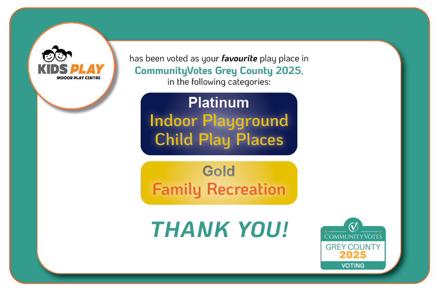 KIDSPLAY VOTED FAVOURITE PLAY PLACE FOR GREY COUNTY 2025!