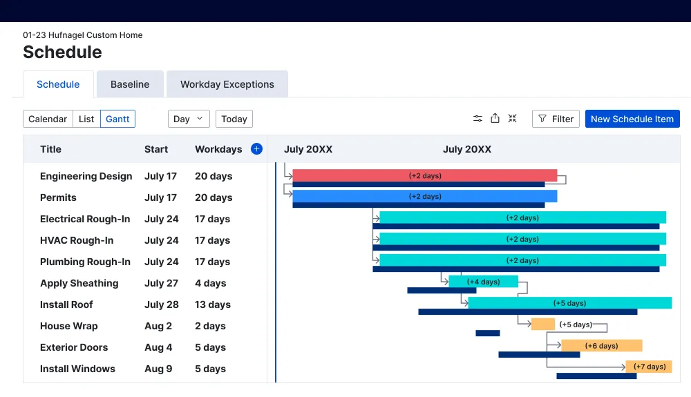 Buildertrend Software - Scheduling