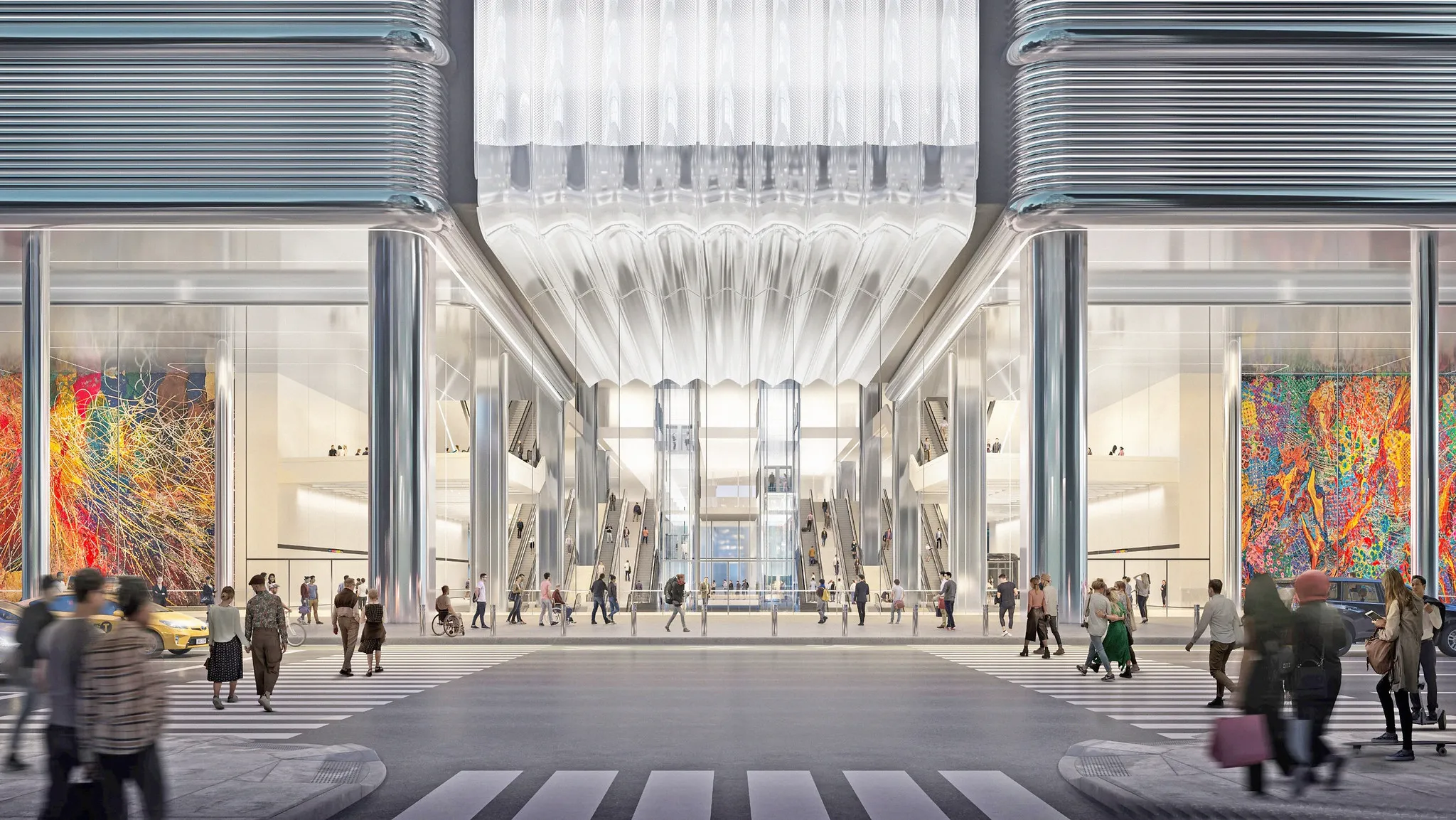 Render shows what the main entrance will look like when the project is complete (Port Authority of New York and New Jersey)