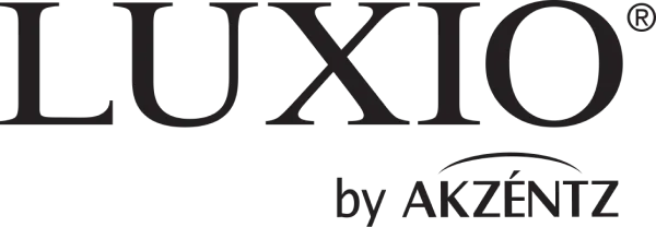 Black text logo reading Luxio by AGCONE on a white background.