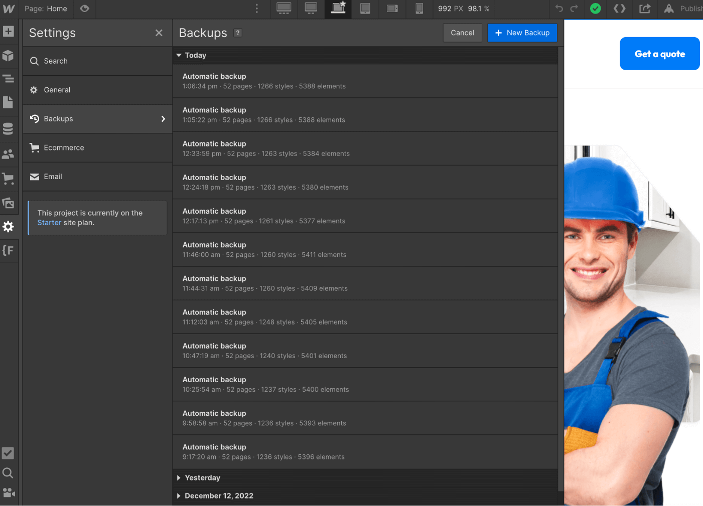 Backups - Plumbing X Webflow Template