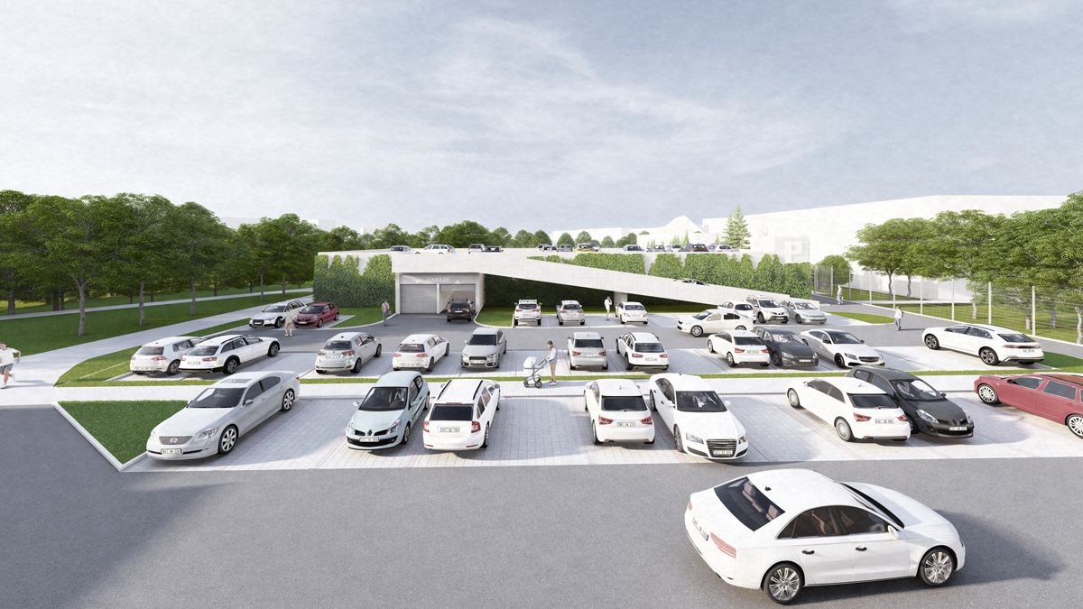 Nová veřejná stání a garážový dům 03