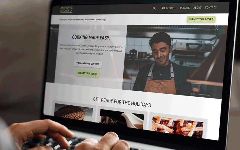 Mockup of the wireframe design