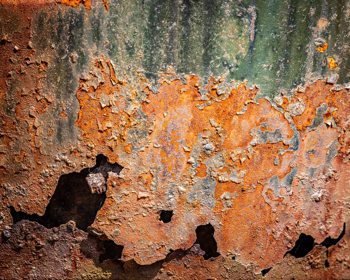 close up of rust on an old car