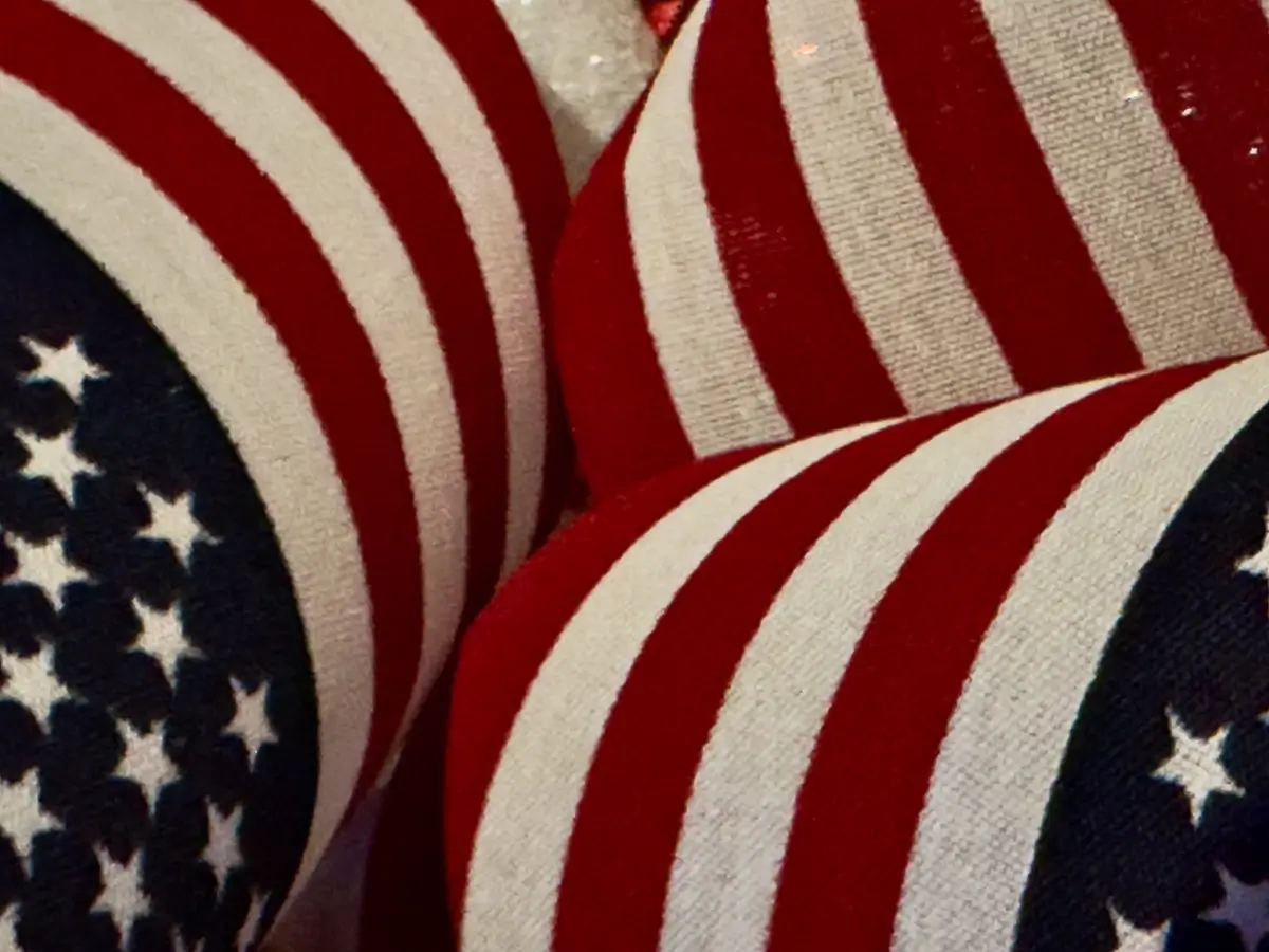 American Flags curled up together