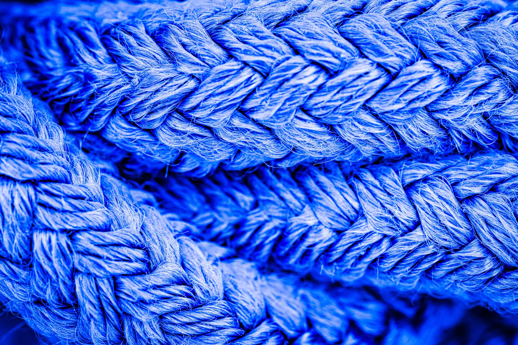 close up of blue tangled ropes