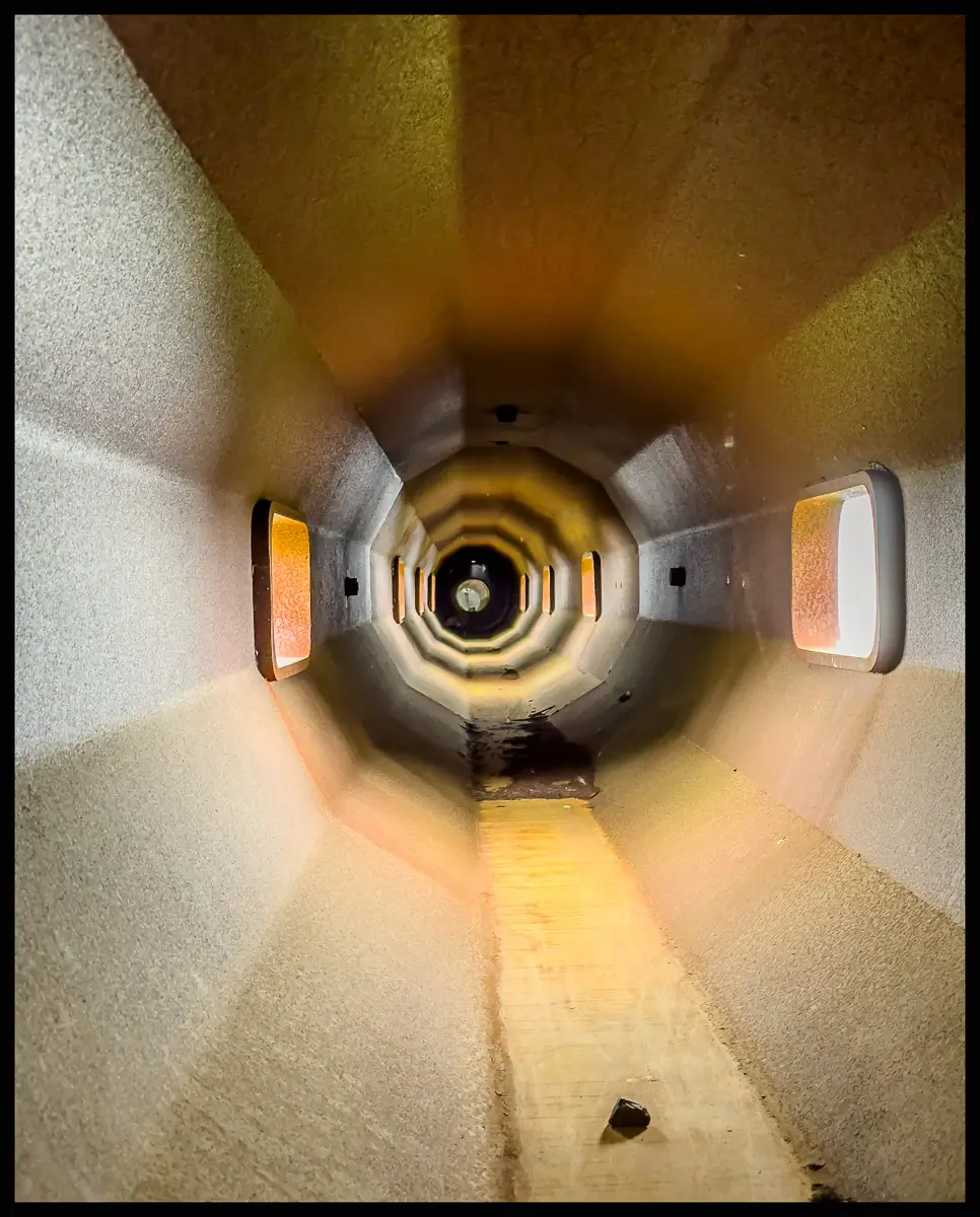 inside of a sculpture at Hodgpen Hill Farm