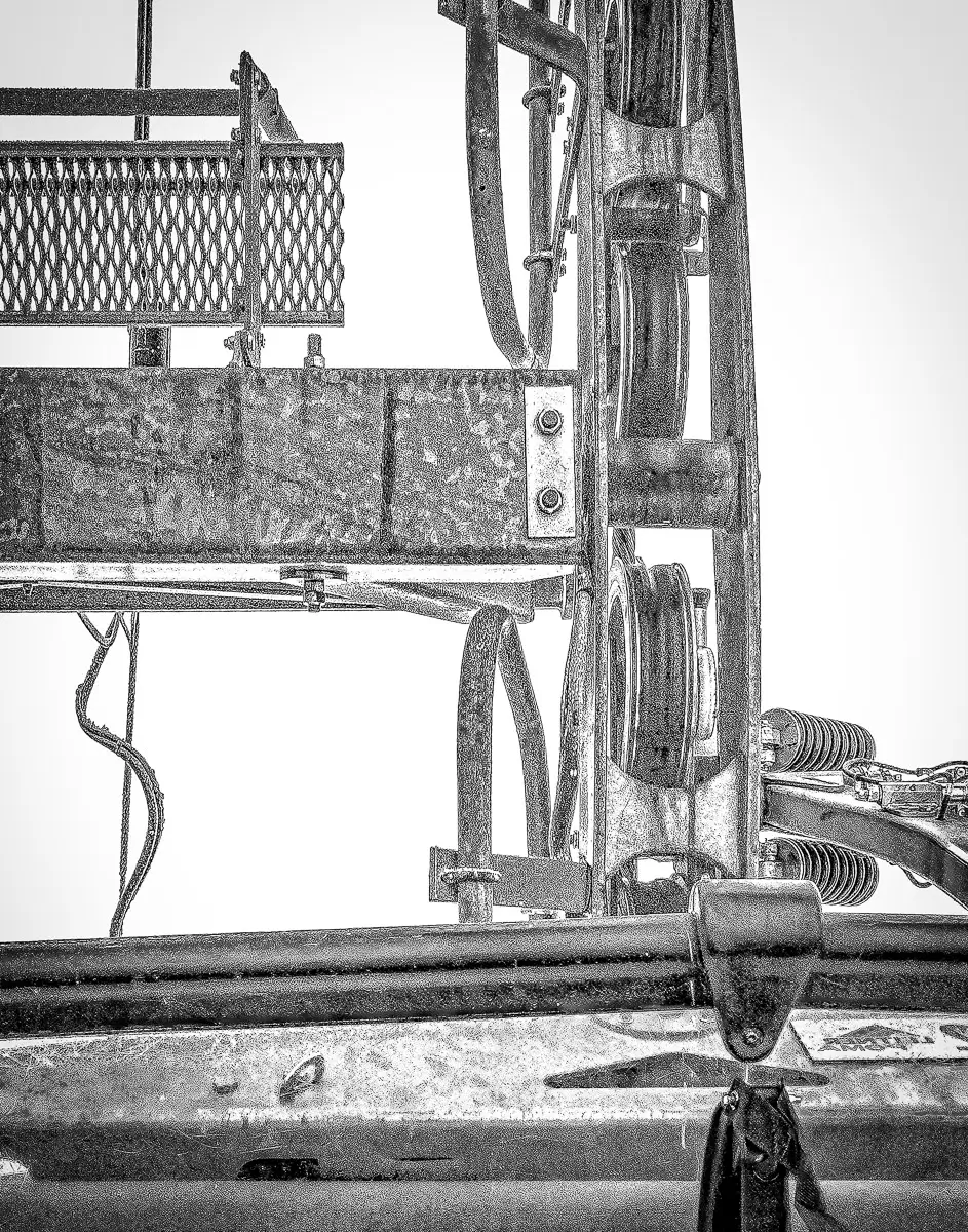 abstract pattern in black and white of garage door springs