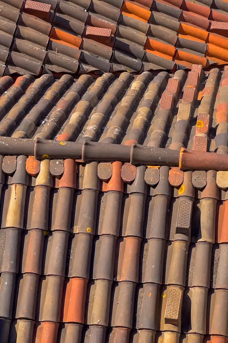 Portugal red clay rooftop pattern