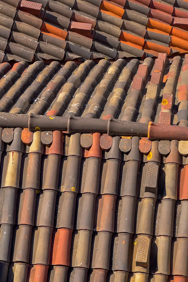 Portugal red clay rooftop pattern