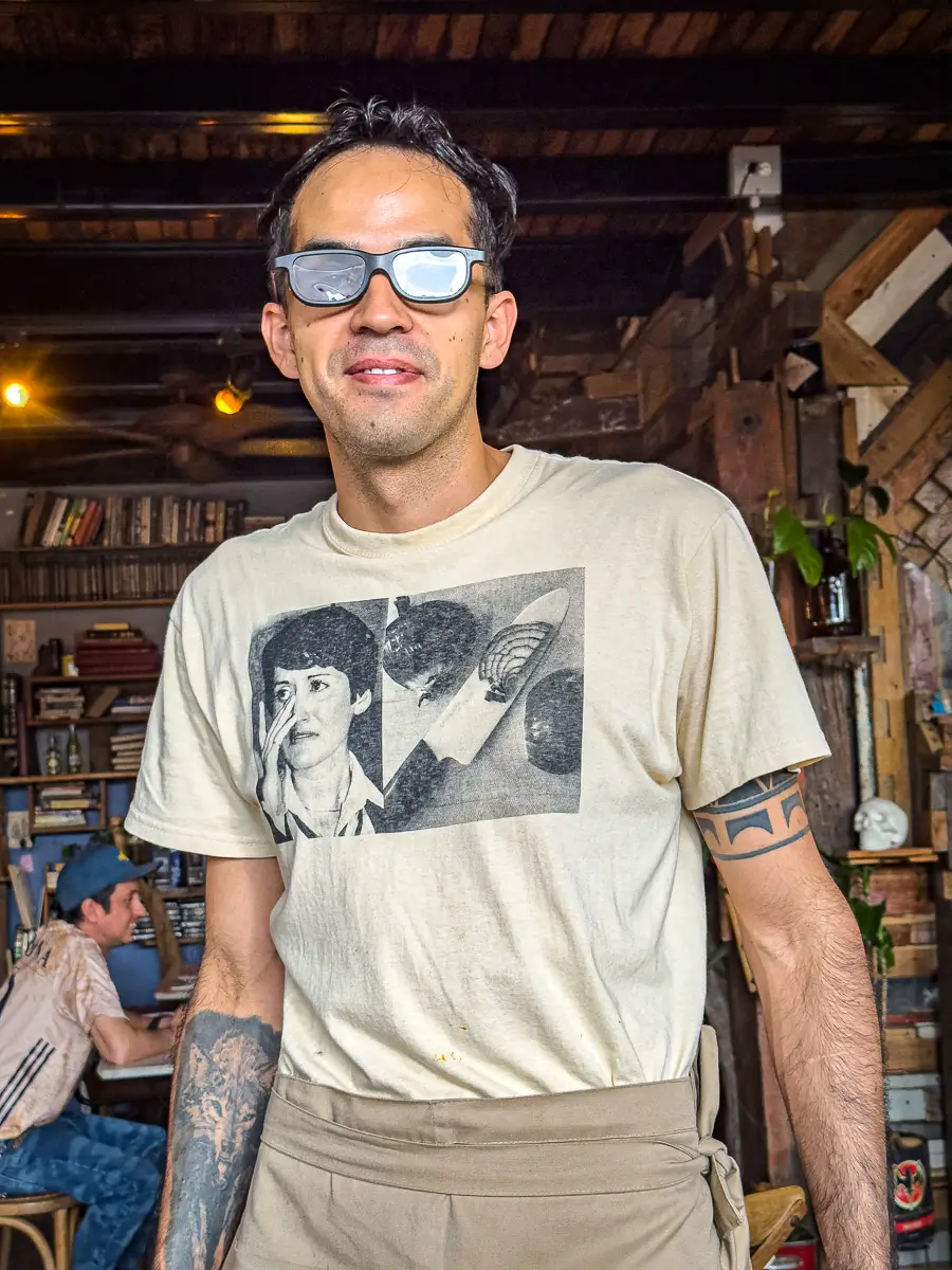 Colombia waiter with glasses