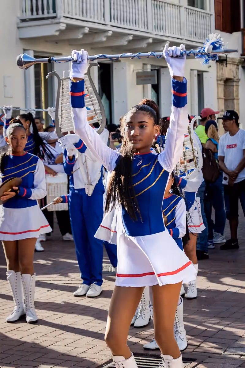 Colombia Independence Day Parade: baton twirler