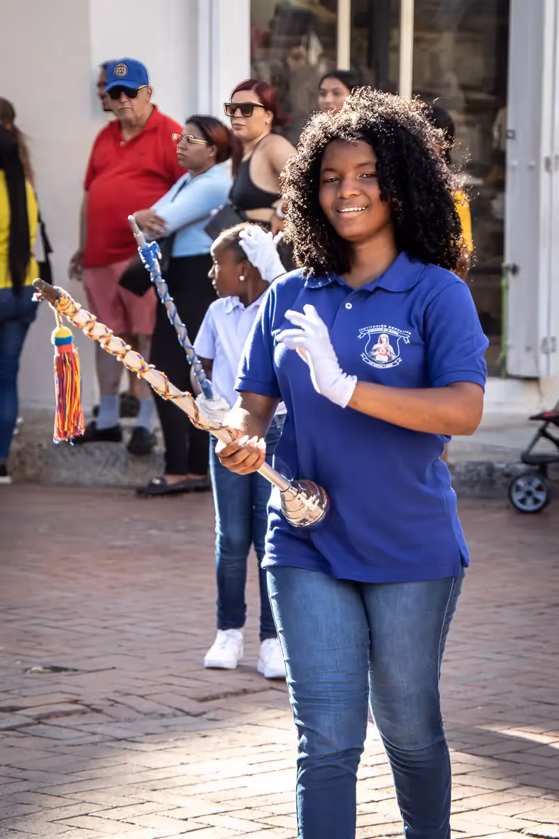 Colombia Independence Day Parade: baton twirler