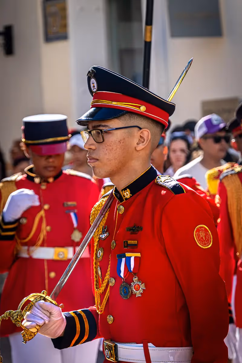 Colombia Independence Day Parade: decorated soldier