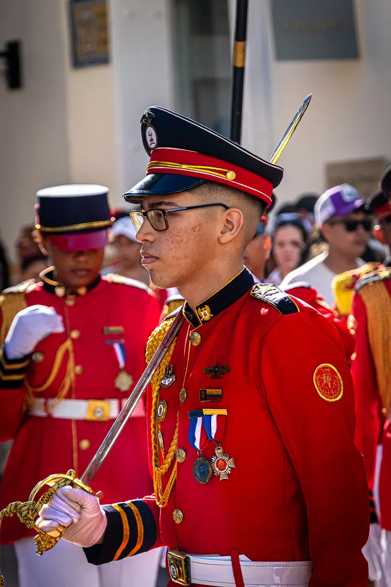 Colombia Independence Day Parade: decorated soldier