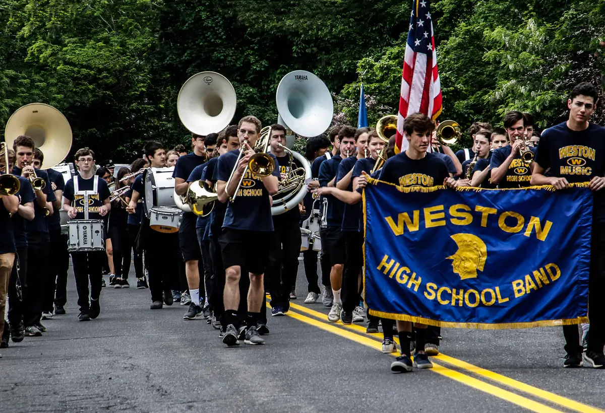 High School band playing in the Memorial Day Parade