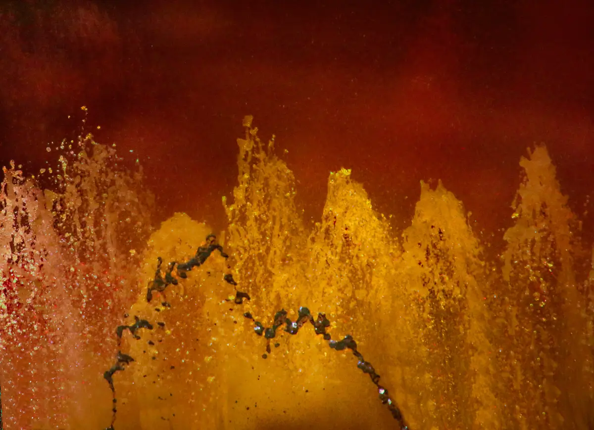 Barcelona, Spain,Magic Fountain of Montjuic: abstract, close up, colorful water patterns