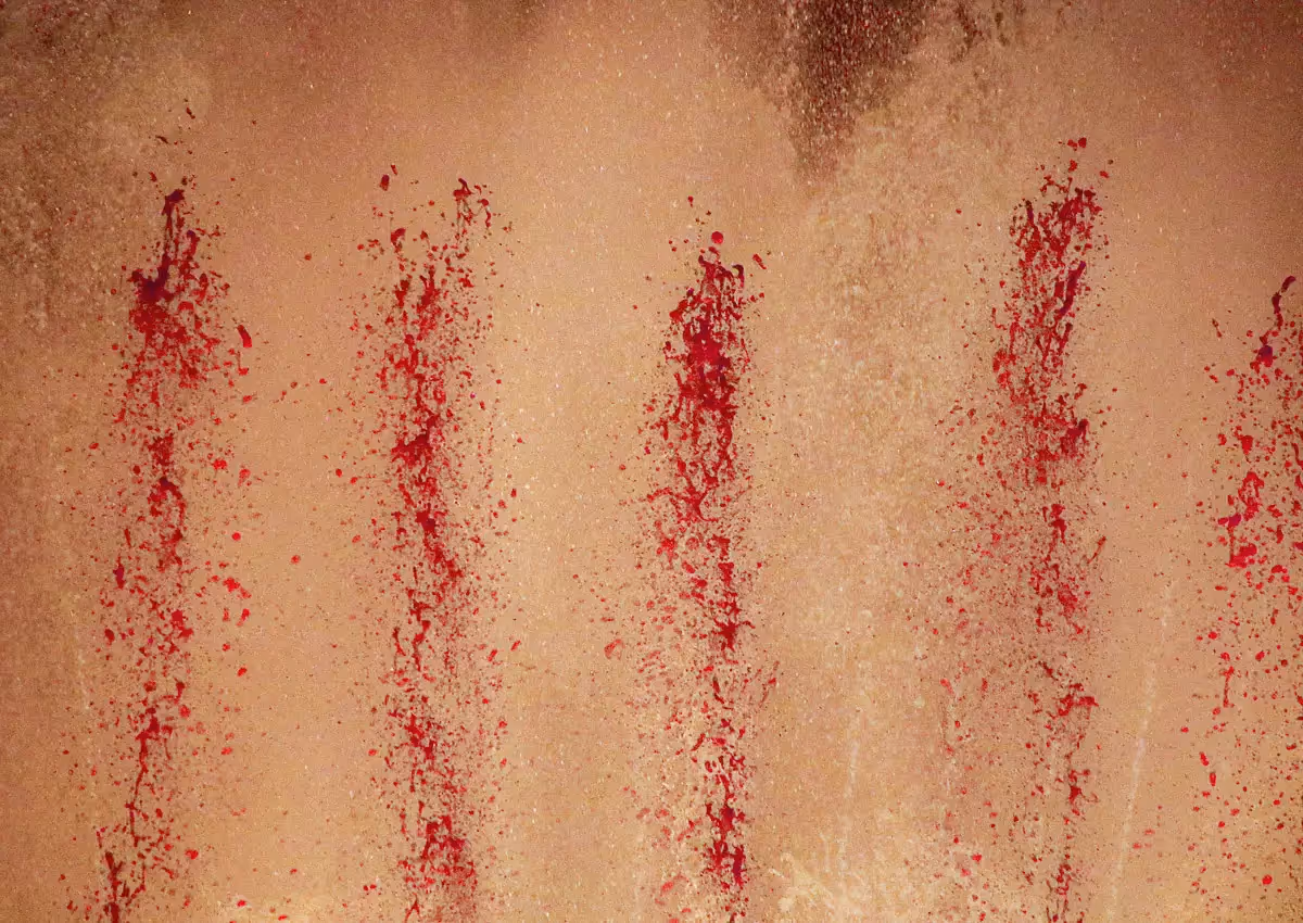 Barcelona, Spain,Magic Fountain of Montjuic: abstract, close up, colorful water patterns