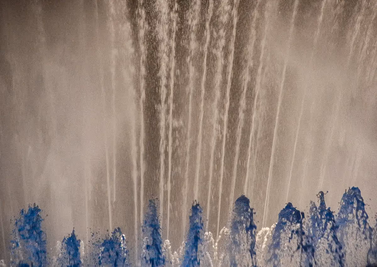 Barcelona, Spain,Magic Fountain of Montjuic: abstract, close up, colorful water patterns