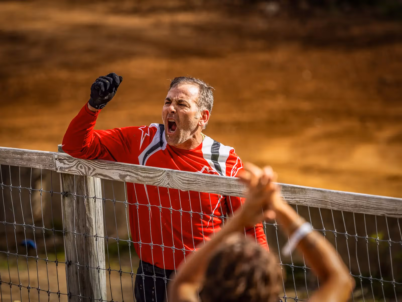 Goshen NY Rodeo: dirt bike racing, angry racer