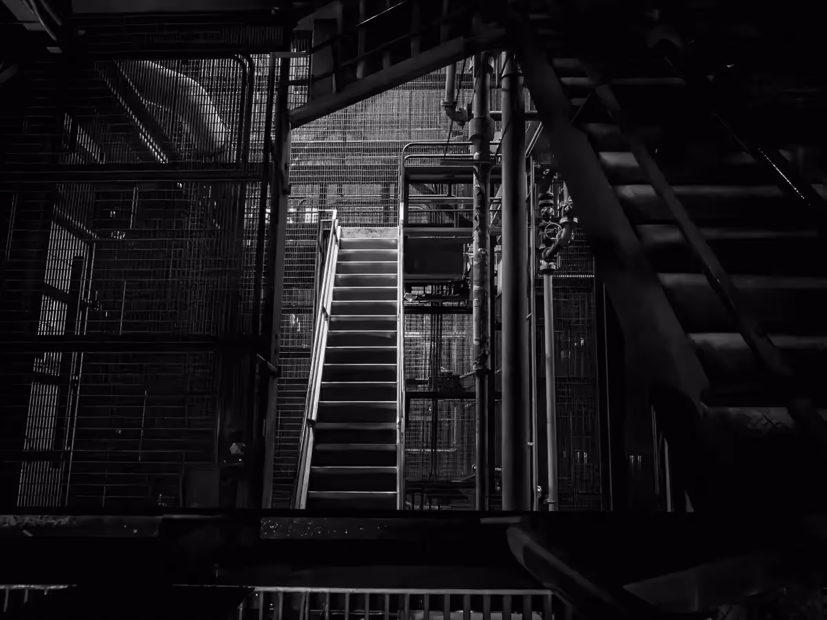 Manresa Island Power Plant: abstact, rust, peeling paint, shadows, light, black and white