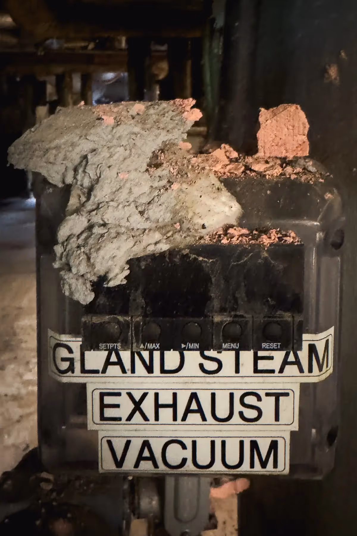 Manresa Island Power Plant: abstact, rust, peeling paint, shadows, light