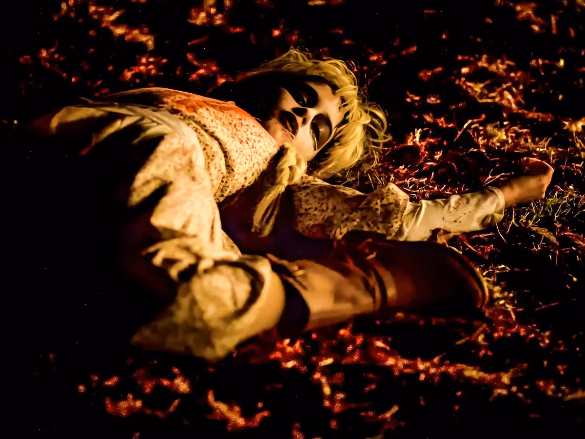 2020 Lachat Farm, Weston, CT: Halloween Haunt-sprawled dead girl