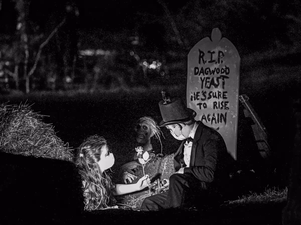 2020 Lachat Farm, Weston, CT: Halloween Haunt-gravesite wedding