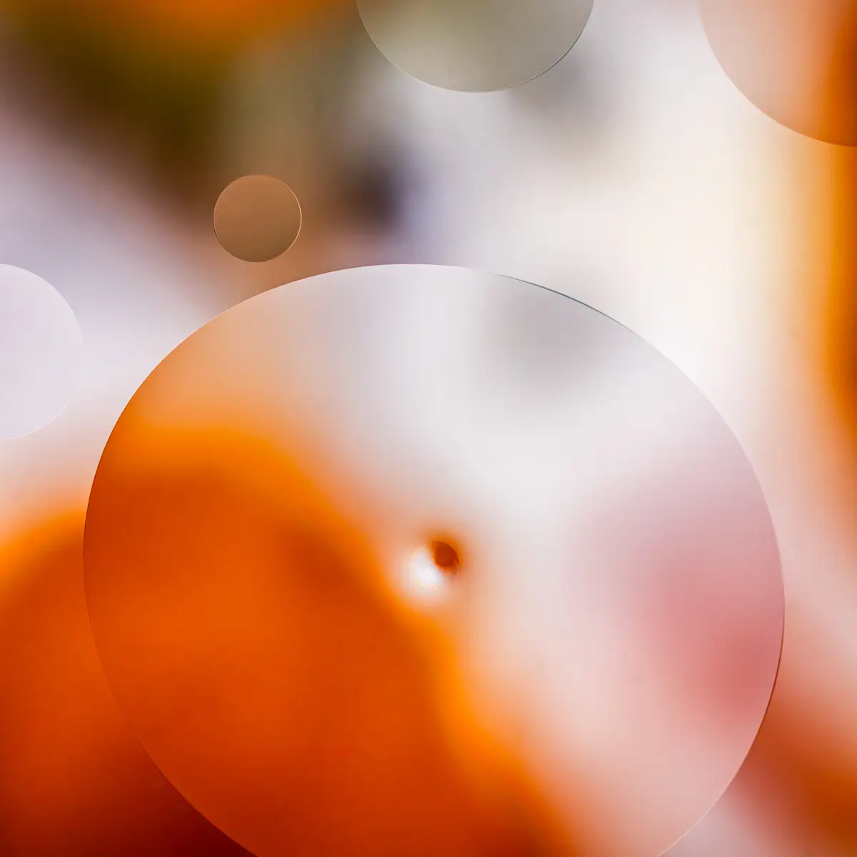 Immiscible: abstract of oil and water with a colorful background. 
