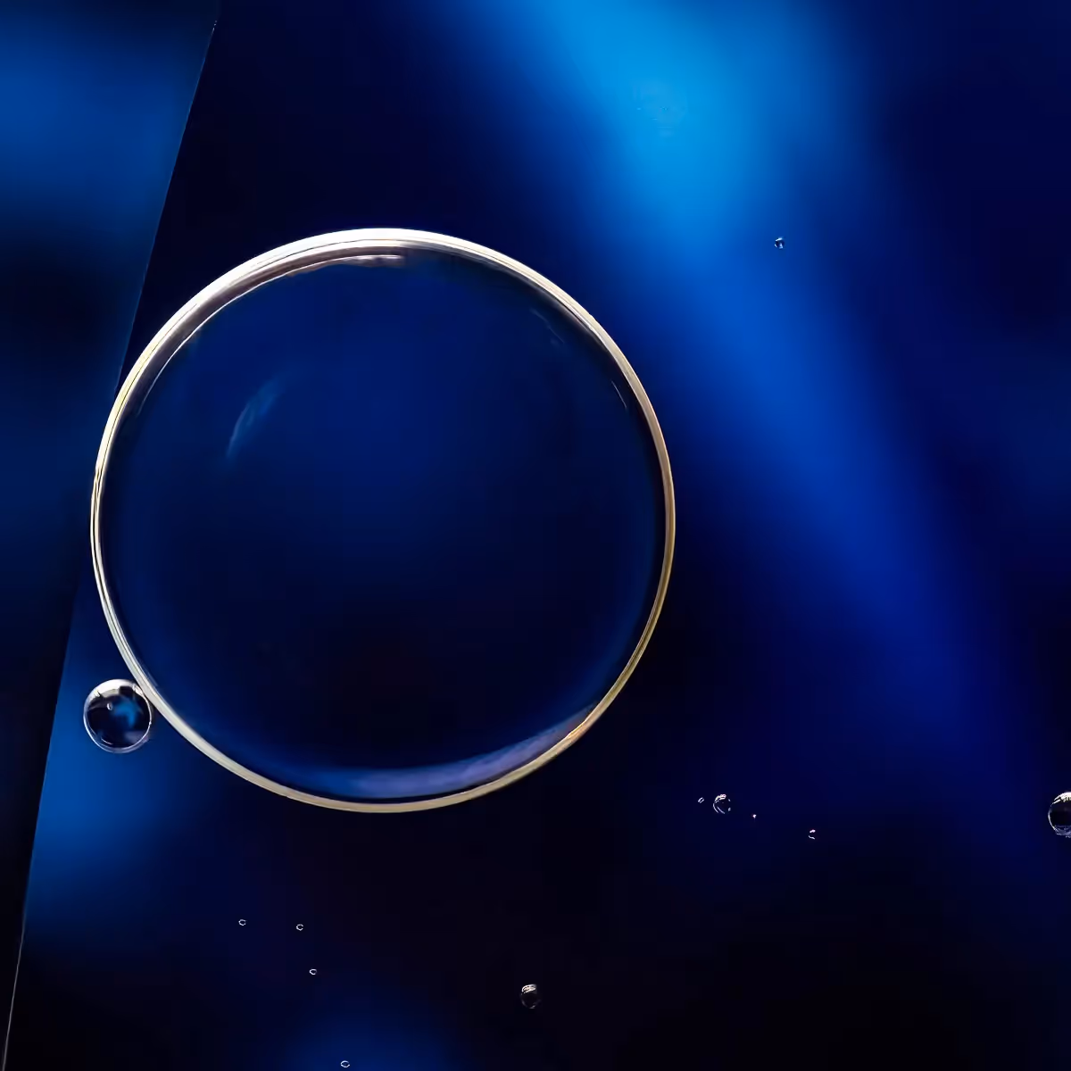 Immiscible: abstract of oil and water with a colorful background. 